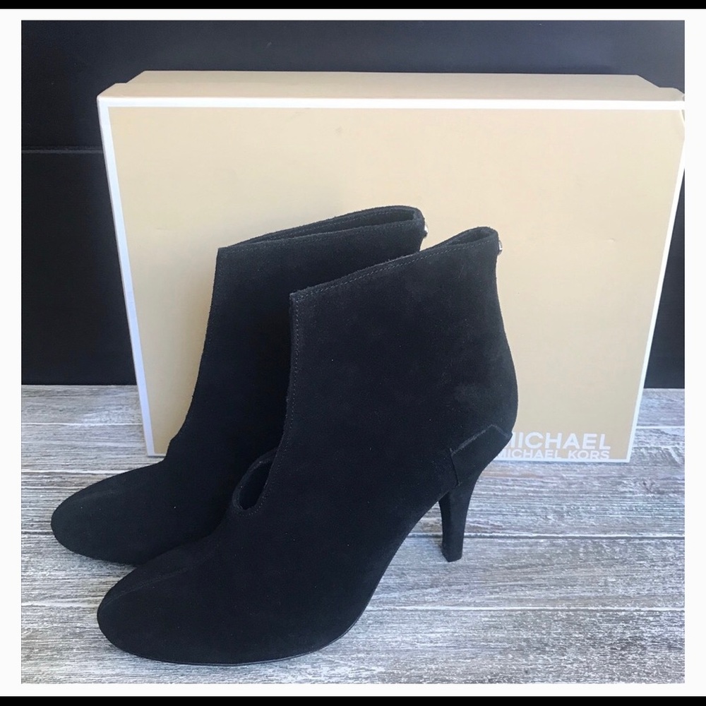 MICHAEL KORS Black Suede Nadia Bootie NIB